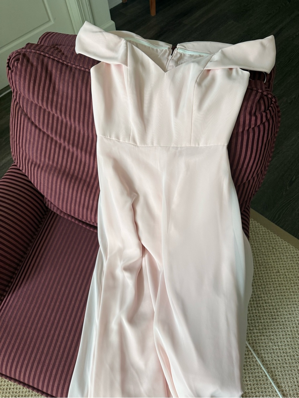Dessy Off-Shoulder Women’s Bridesmaid Dress - Blush